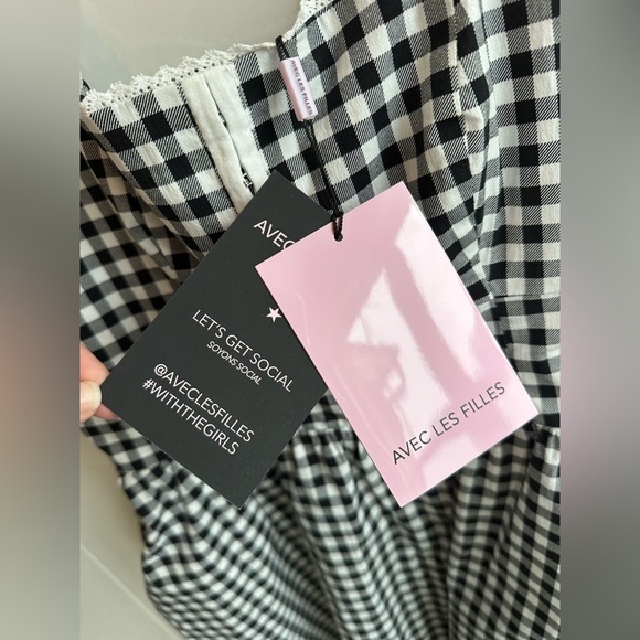 Avec Les Filles Gingham Dress Size 10 Black White Retro Vintage Inspired NWT - Picture 8 of 8